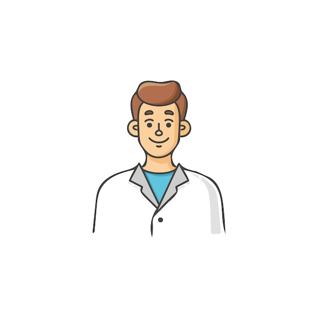 Vector ilustración vectorial del médico en fondo blanco