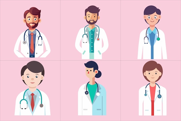 Ilustración vectorial del médico de impresión