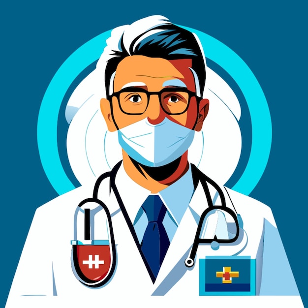 Vector ilustración vectorial del médico