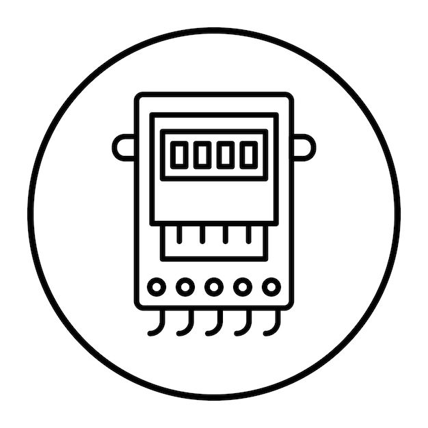 Ilustración vectorial del medidor eléctrico