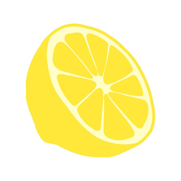 Ilustración vectorial de medio icono de limón aislada en fondo blanco Elemento de diseño de frutas cítricas