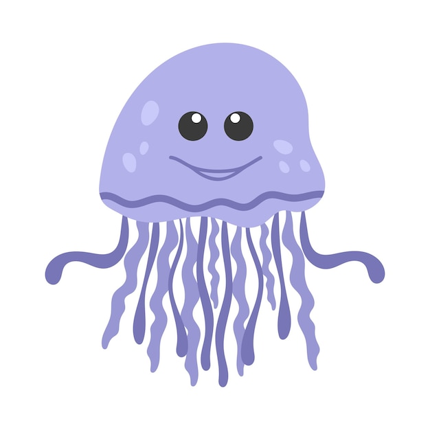 Ilustración vectorial de medusas dibujadas a mano de dibujos animados para niños