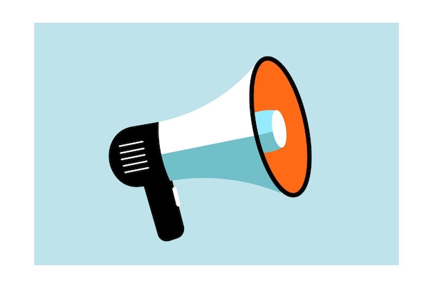 Ilustración vectorial de megáfono de altavoz único para fines educativos Icono de altavoz