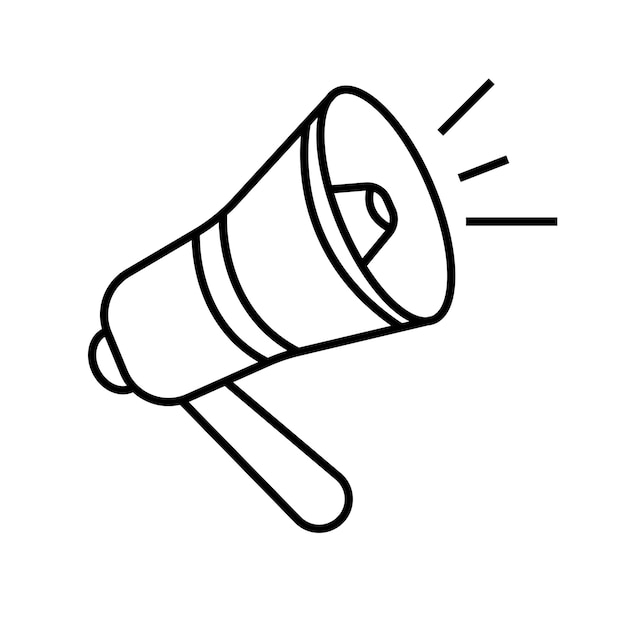 Ilustración vectorial de megáfono en estilo doodle