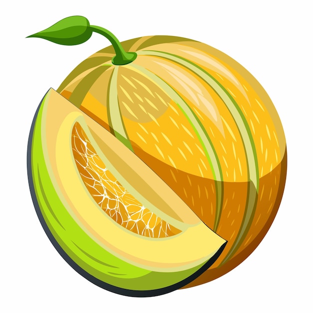 Ilustración vectorial de melón canario en un fondo blanco