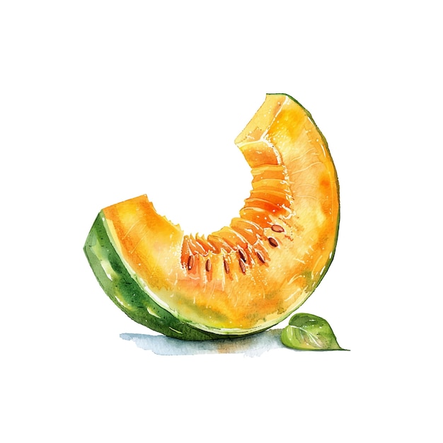 ilustración vectorial de melón lindo en estilo acuarela