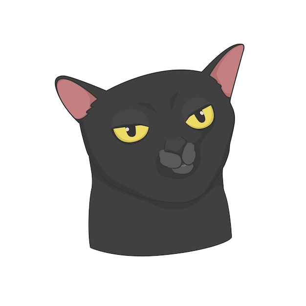 Ilustración vectorial del meme del gato negro