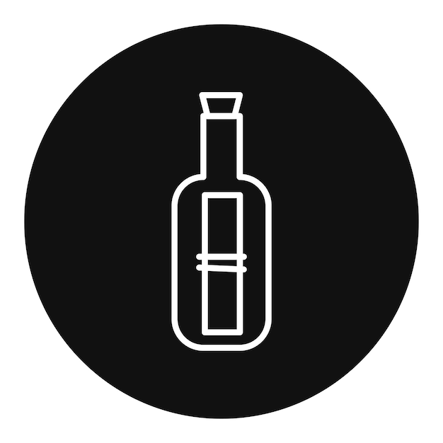 Ilustración vectorial del mensaje en una botella