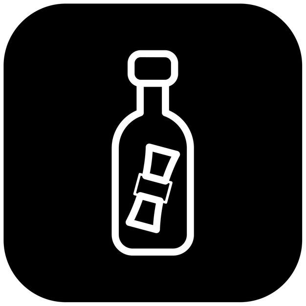 Ilustración vectorial del mensaje en botella