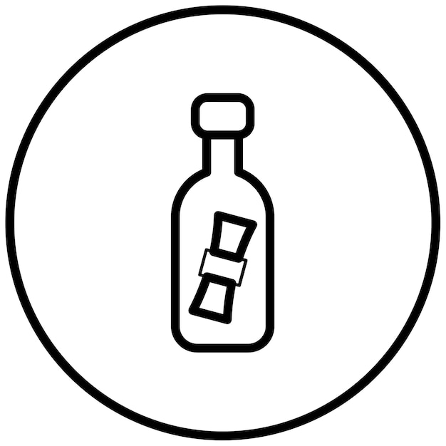 Ilustración vectorial del mensaje en botella