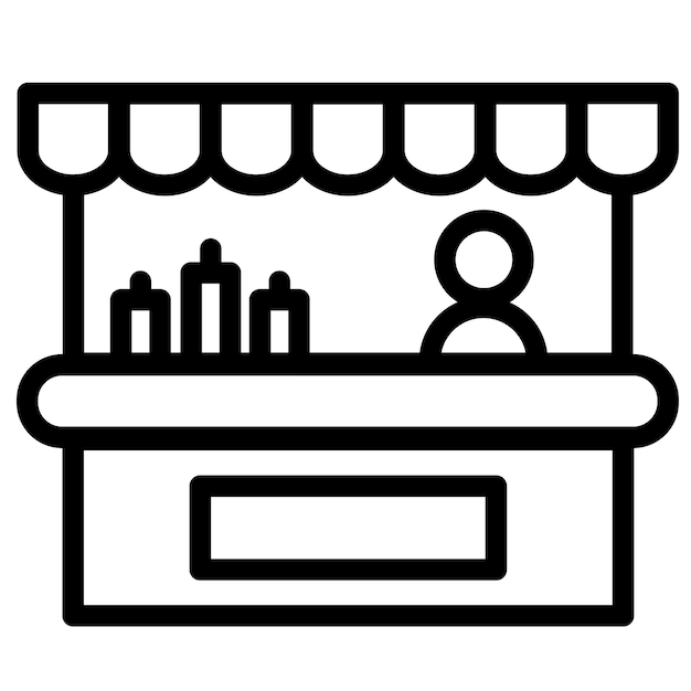 Ilustración vectorial del mercado de puestos