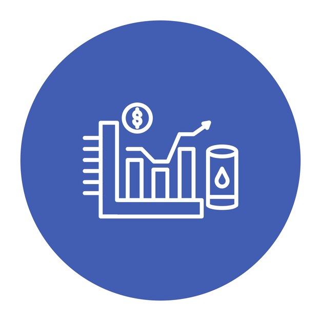 Ilustración vectorial del mercado de valores del petróleo