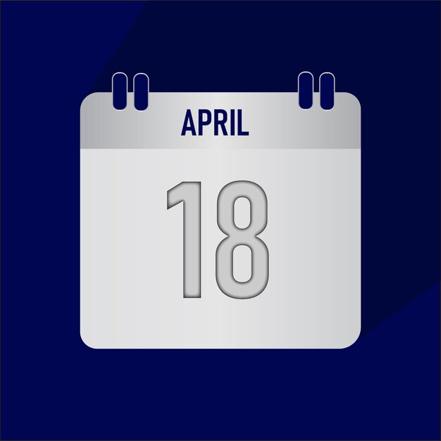 Ilustración vectorial del mes de abril del año 2025