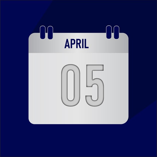 Ilustración vectorial del mes de abril del año 2025