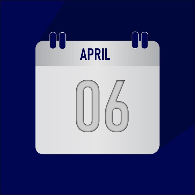 Ilustración vectorial del mes de abril del año 2025