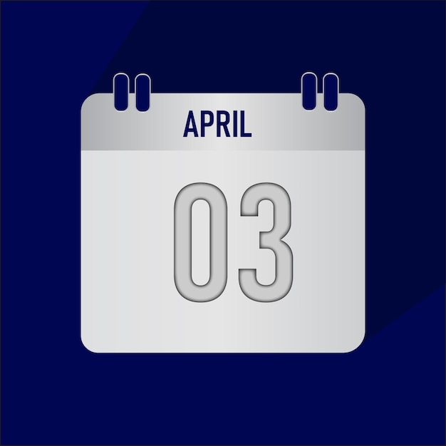 Ilustración vectorial del mes de abril del año 2025