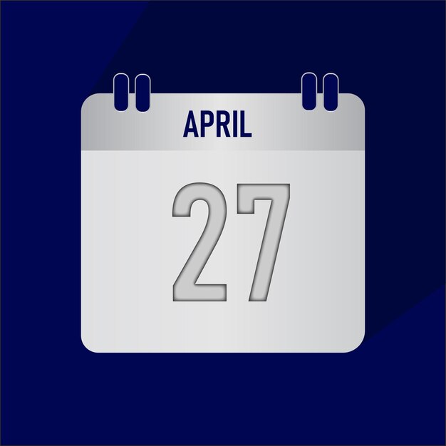 Ilustración vectorial del mes de abril del año 2025