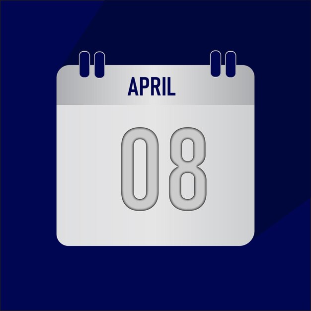 Ilustración vectorial del mes de abril del año 2025