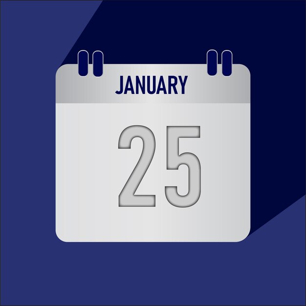 Ilustración vectorial del mes de enero del año 2025