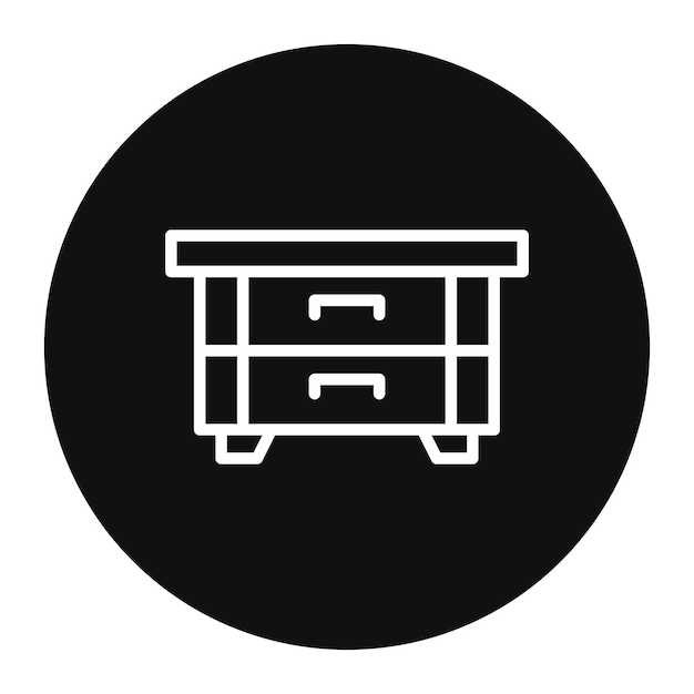 Ilustración vectorial de la mesa de noche