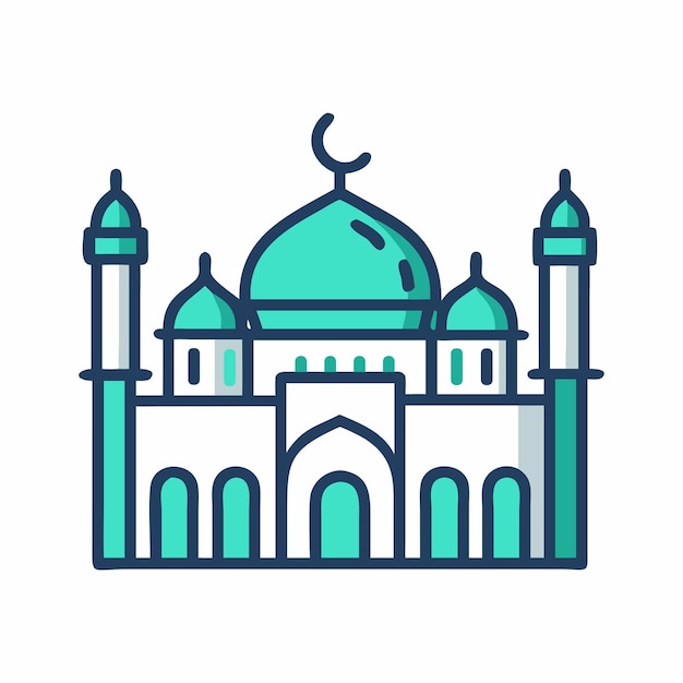 Ilustración vectorial de la mezquita icono de la mezquina