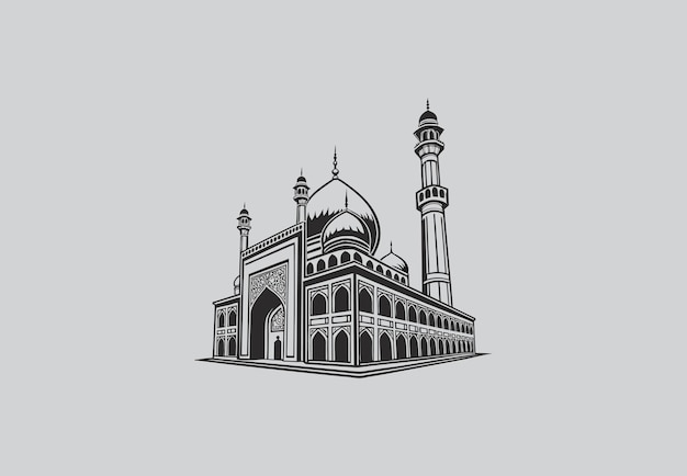 Ilustración vectorial de la mezquita islámica Arte religioso
