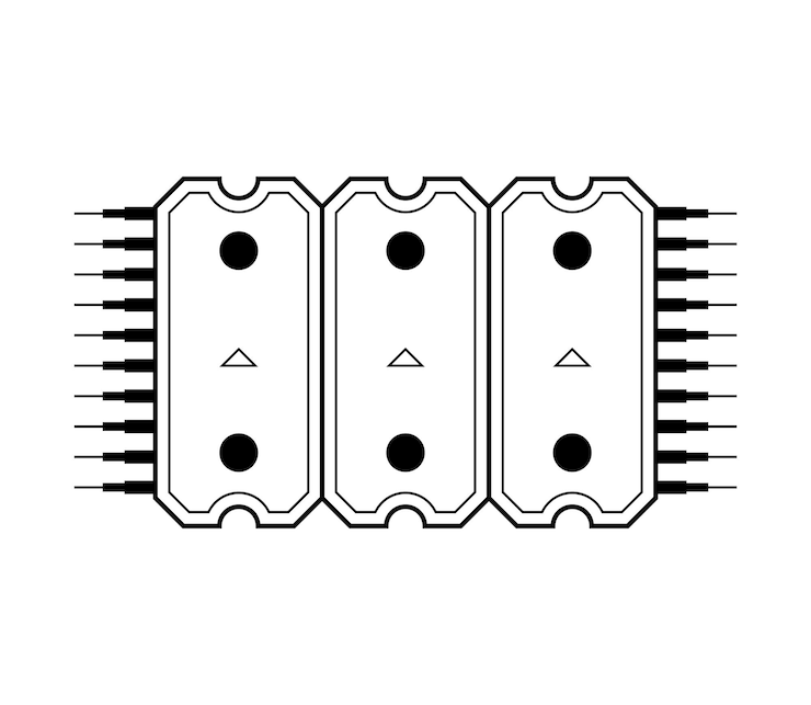 Vector ilustración vectorial de microcircuito lineal