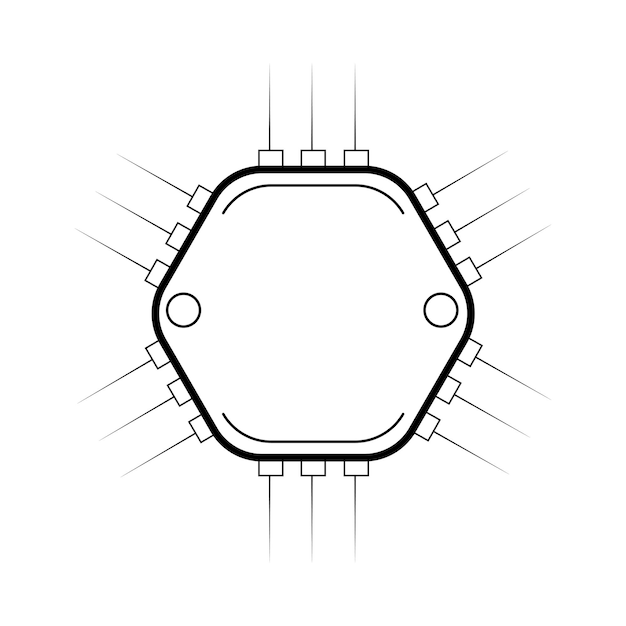 Ilustración vectorial de microcircuito lineal