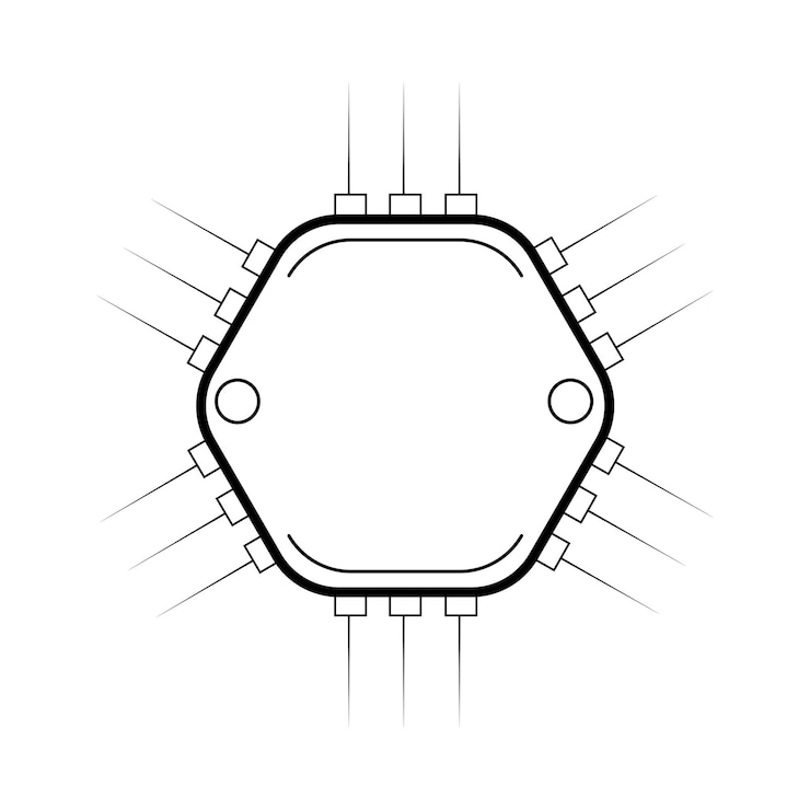 Vector ilustración vectorial de microcircuito lineal