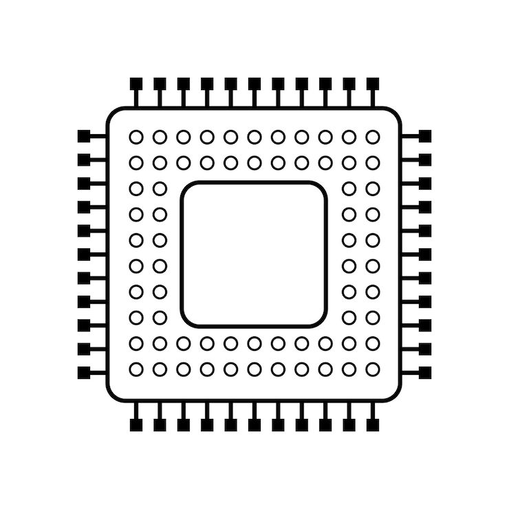 Vector ilustración vectorial de microcircuito lineal