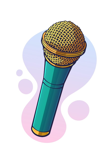 Ilustración vectorial Micrófono moderno para voz, música, sonido, hablar, grabación de radio