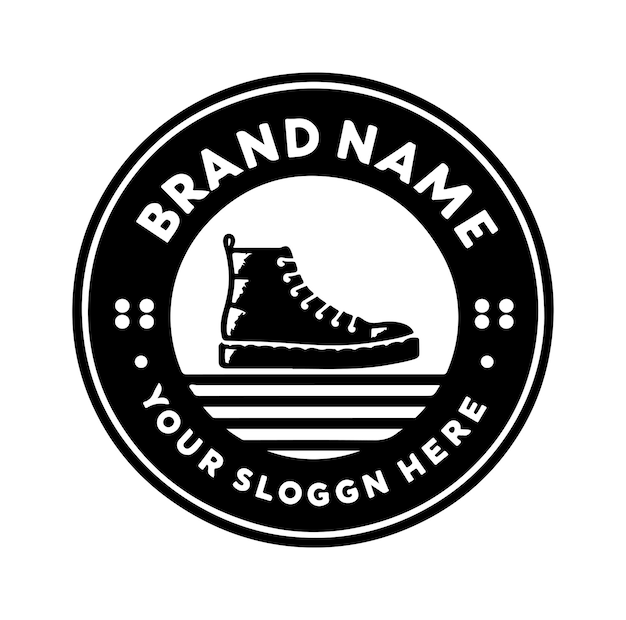 Ilustración vectorial mínima del logotipo del zapato