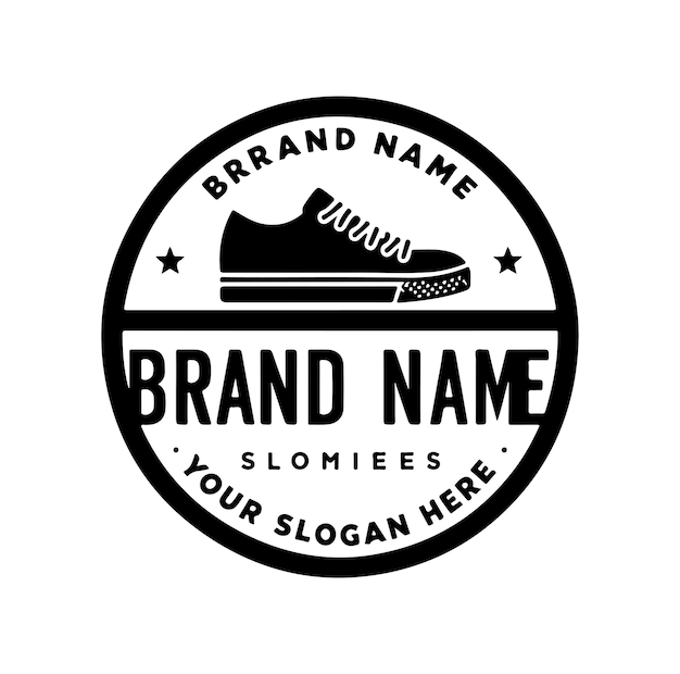 Ilustración vectorial mínima del logotipo del zapato