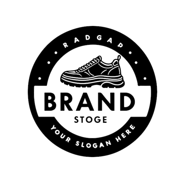 Ilustración vectorial mínima del logotipo del zapato