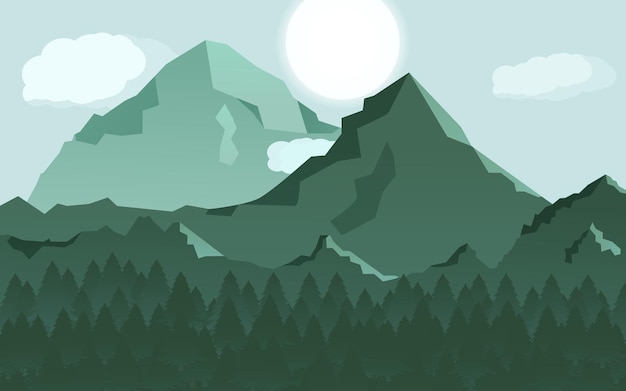 Ilustración vectorial de minimalismo de montañas para papeles pintados y carteles