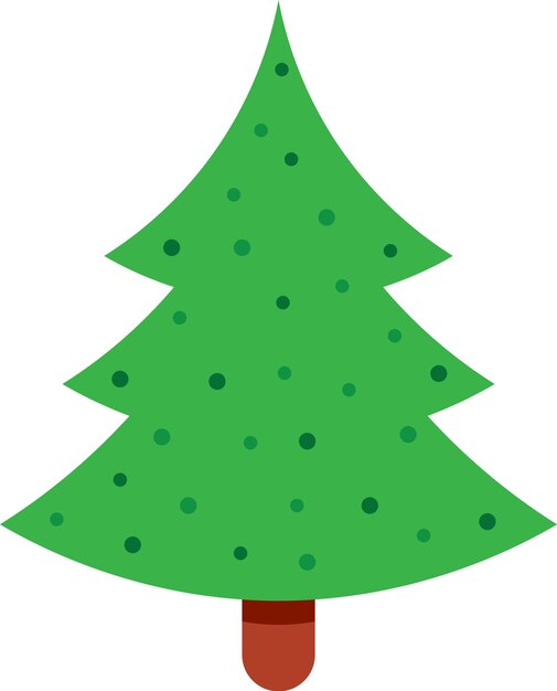 Ilustración vectorial minimalista de un árbol de Navidad decorado con pequeños puntos verdes y verdes oscuros Perfecto para proyectos de Navidad Tarjetas de felicitación Sitios web Artículos publicaciones en redes sociales y mucho más