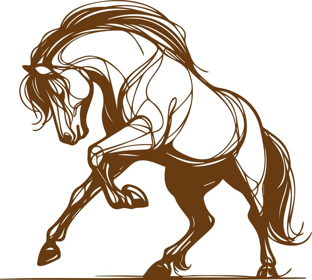 Ilustración vectorial minimalista de un caballo