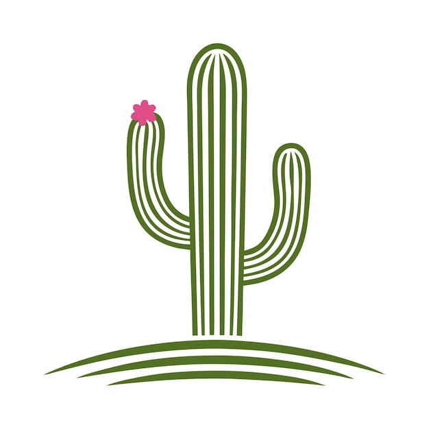 Ilustración vectorial minimalista de cactus con flores