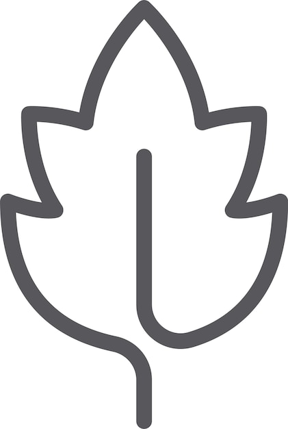 Ilustración vectorial minimalista de una hoja gris con bordes redondeados que simboliza el crecimiento de la naturaleza y los conceptos ambientales ideales para proyectos ecológicos
