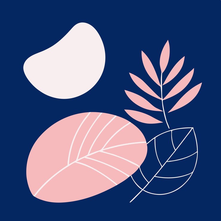 Vector ilustración vectorial minimalista con líneas curvas monstera deja dibujos de líneas en un fondo abstracto