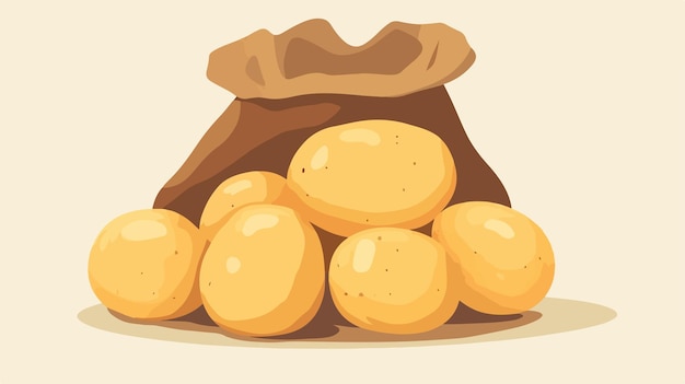 Ilustración vectorial minimalista plana de patatas aisladas sobre un fondo blanco