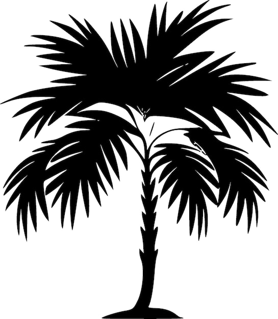 Ilustración vectorial minimalista y sencilla de la silueta de la palma