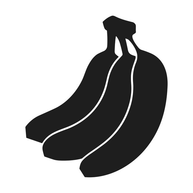 Ilustración vectorial minimalista de la silueta del racimo de plátano