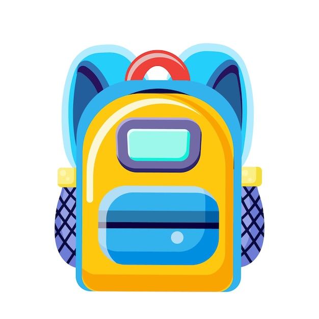 Ilustración vectorial de la mochila escolar de colores