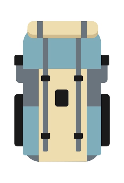 Ilustración vectorial de la mochila de un turista profesional para acampar