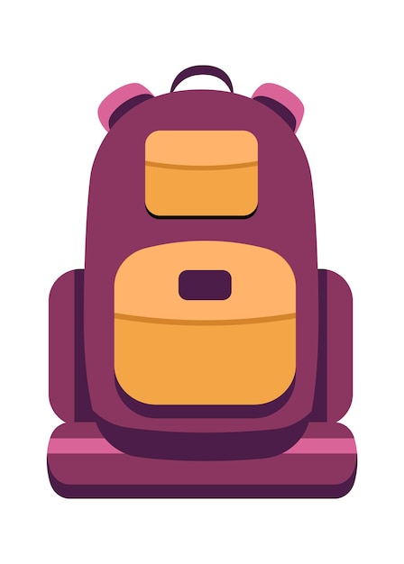 Ilustración vectorial de la mochila de un turista profesional para acampar