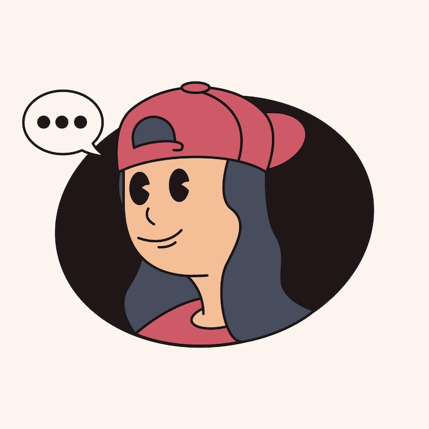 Ilustración vectorial de un modelo de dibujos animados plano de un hombre de pelo largo y fresco