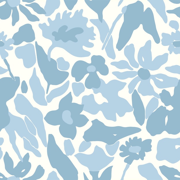 Ilustración vectorial moderna de flores con patrón de repetición sin costuras obra de arte digital