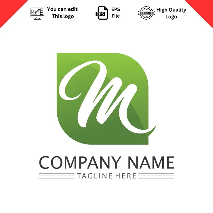 Vector ilustración vectorial moderna y minimalista del logotipo m