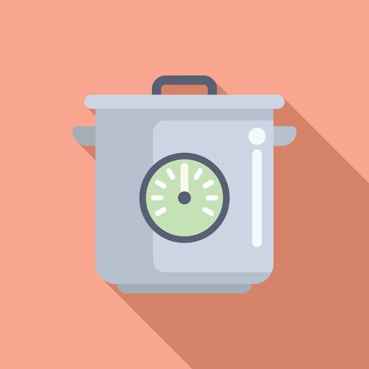 Vector ilustración vectorial moderna de una olla a presión